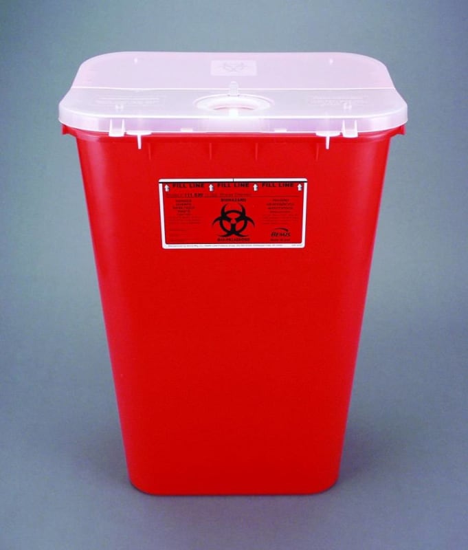 Bemis Healthcare Bemisâ„¢ Sentinel Mailback Sharps Container, 11 Gallon, 22-1/2 x 16-1/2 x 11-13/16 Inch